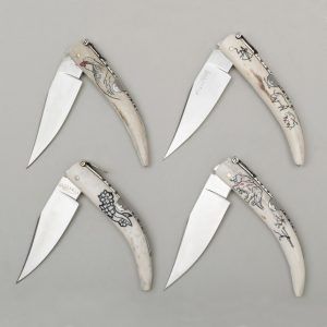 Puntas de Búfalo scrimshaw del artesano cuchillero Juan Luis Vergara